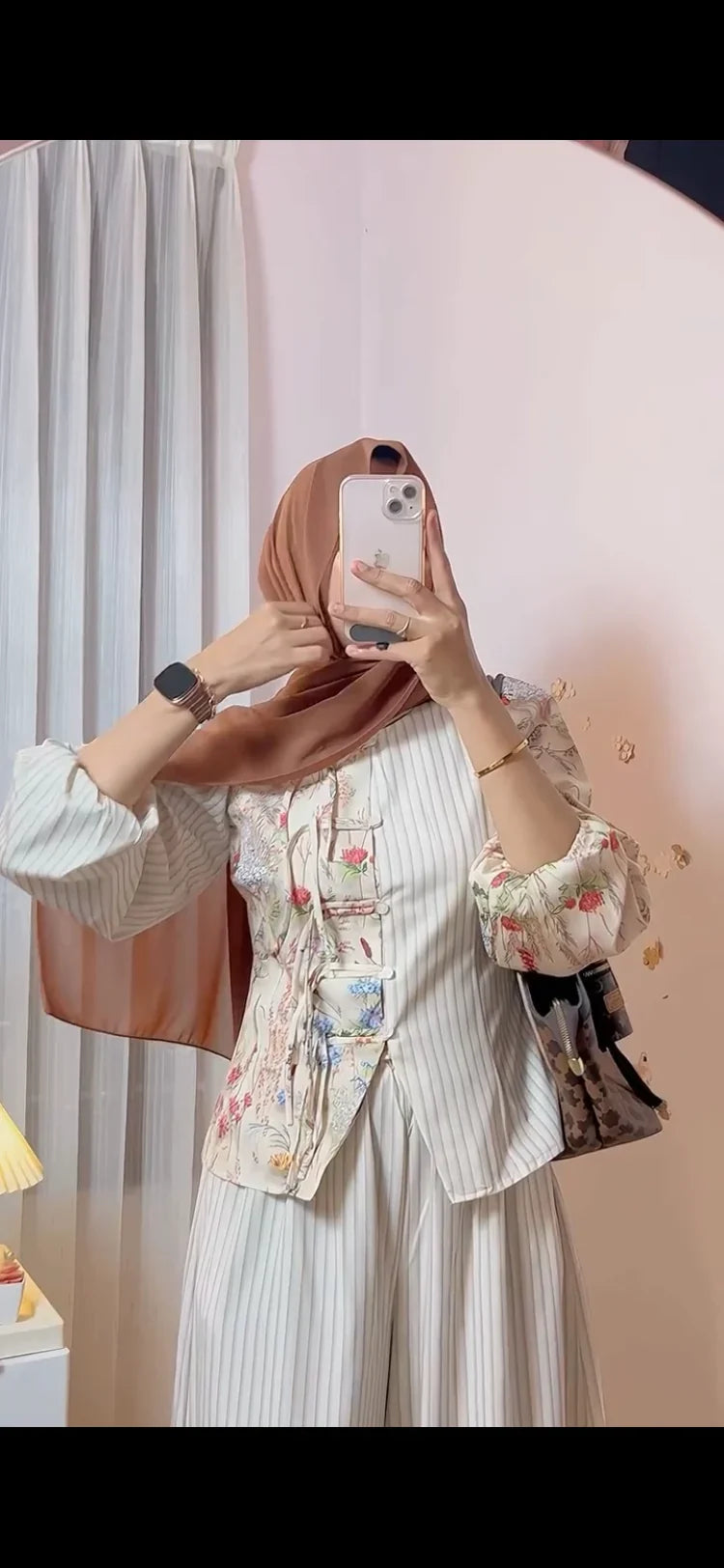 FLOWER STRIP SHIRT SKIRT